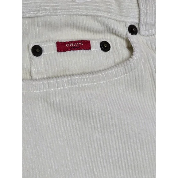Chaps Denim Womens Corduroy Pants Vintage Ivory Stretch St Leg Size 6 NWT 286 - Picture 7 of 8